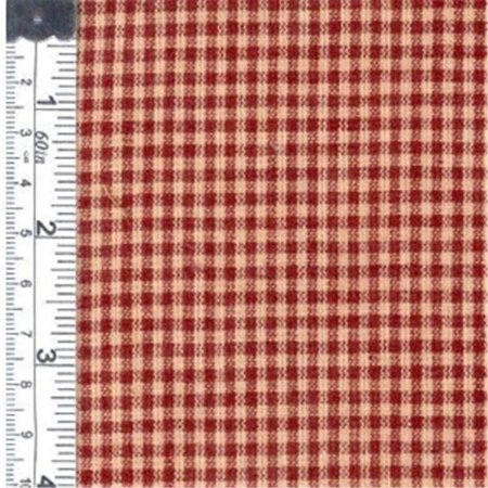 TEXTILE CREATIONS Textile Creations 104 Rustic Woven Fabric; Small Check Wine And Natural; 15 yd. 104